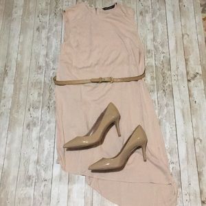 Halston linen pale pink dress size 0